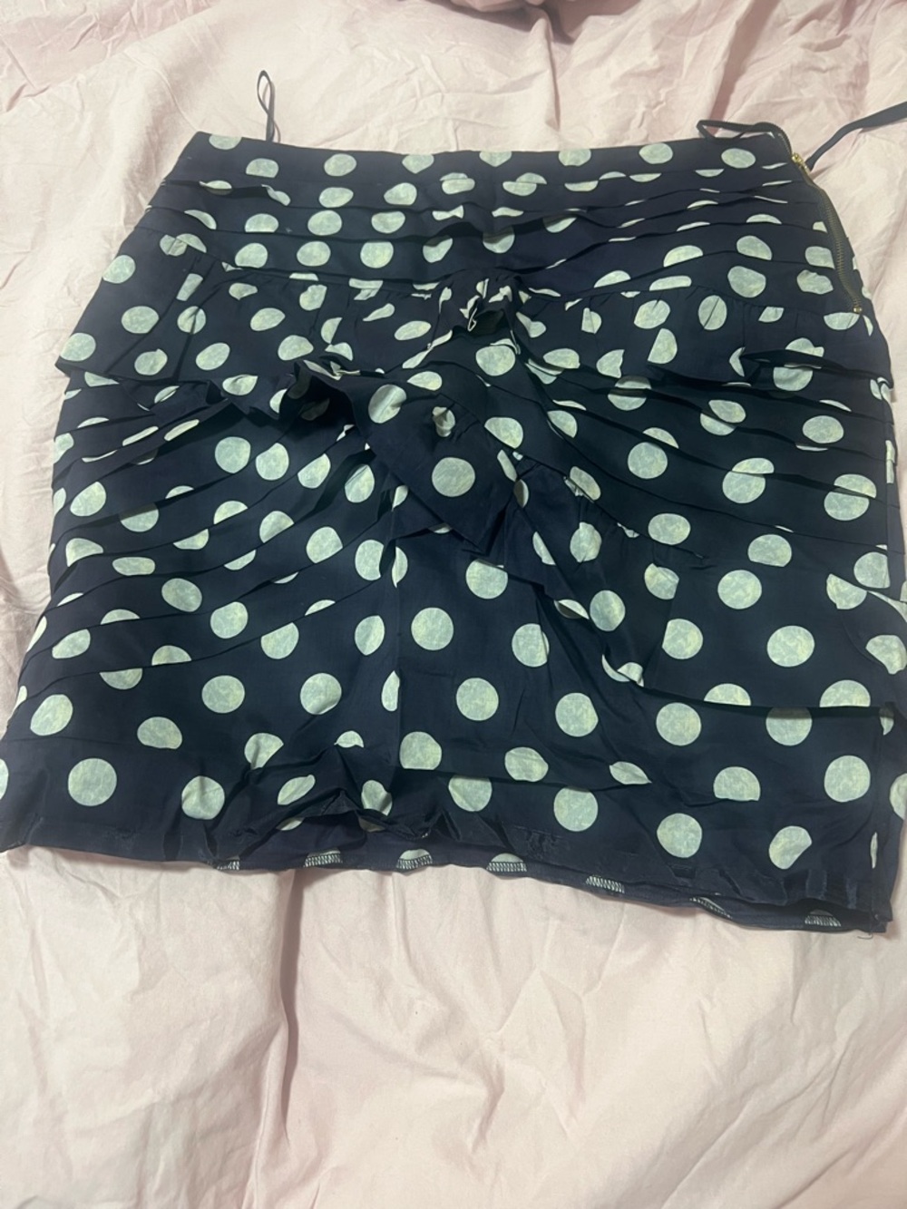 leifsdottir Black Mini Skirt with White Polka Dots